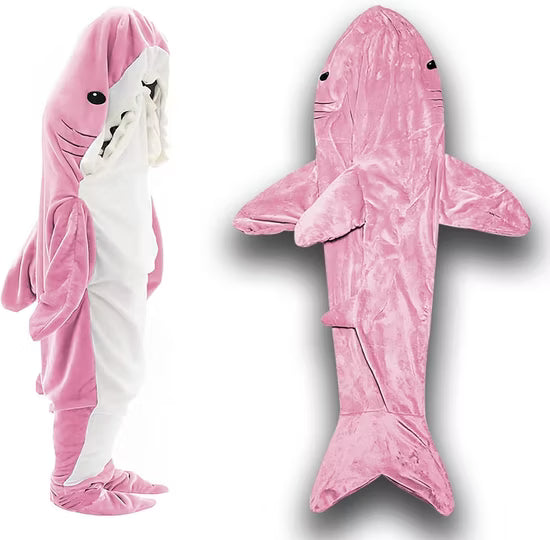 SnugglySharky Blanket Super Soft Hooded Sleeping Bag